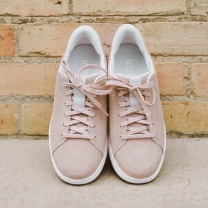 Kizik Sydney Hands Free Sneakers Pale Pink Suede Slip On Comfort US 8 EU 39.5